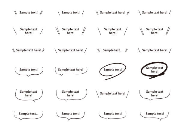 siyah el çizilmiş konuşma balonu seti - vuruş noktası stock illustrations