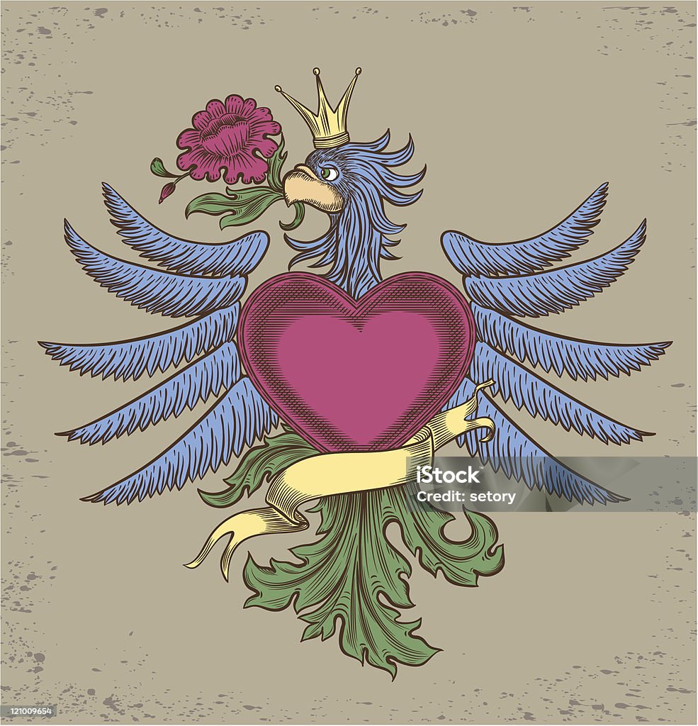 Emblema com um eagle - Royalty-free Águia arte vetorial