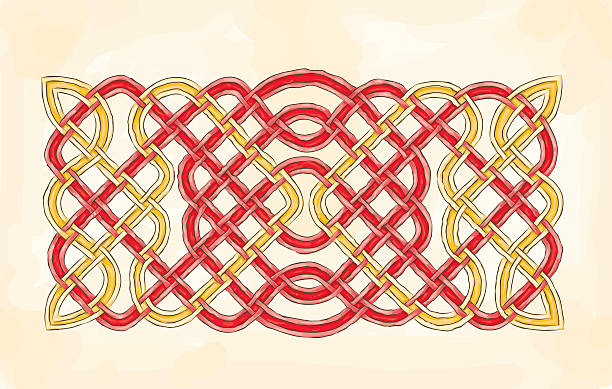 셀틱 knotwork - celtic culture tied knot knotwork celtic knot stock illustrations