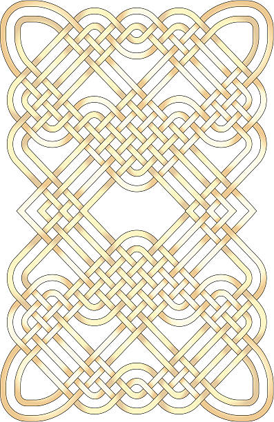 골든 knotwork - celtic culture tied knot knotwork celtic knot stock illustrations