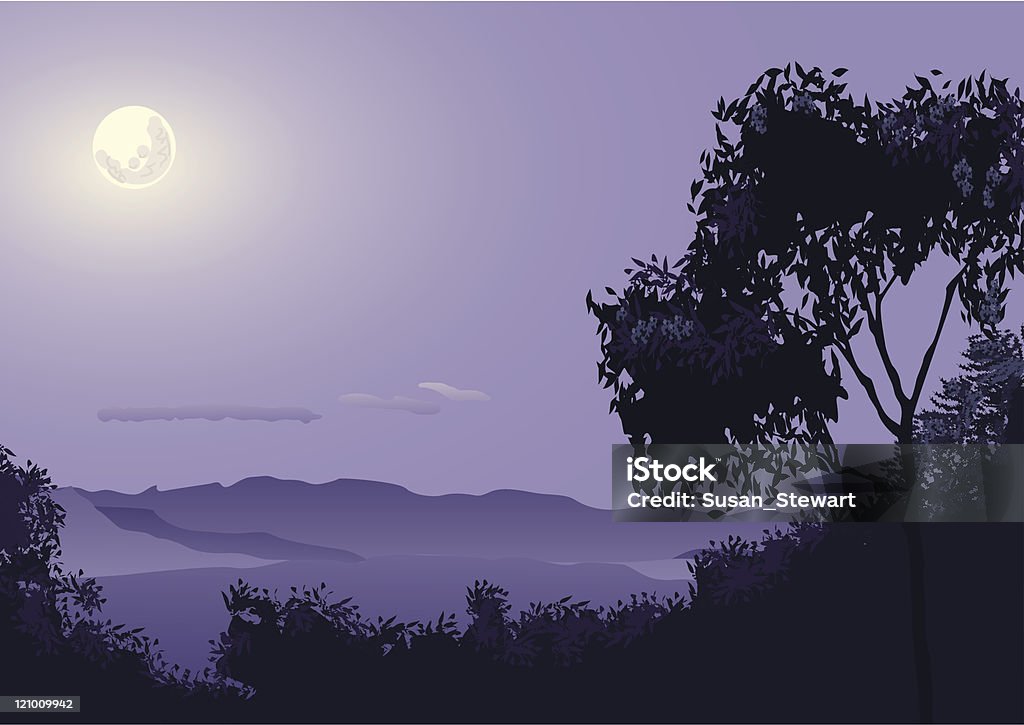 Luna sopra il mondo perduto - arte vettoriale royalty-free di Australia