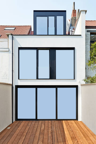 istock Construction of a new facade in courtyard  from old house 1210101474