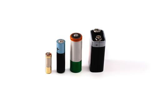 four different batteries vertically isolated