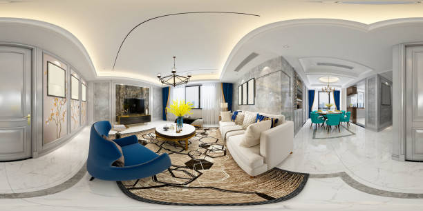 istock 3D Render 360 Degrees Modern Living Room 1210110250