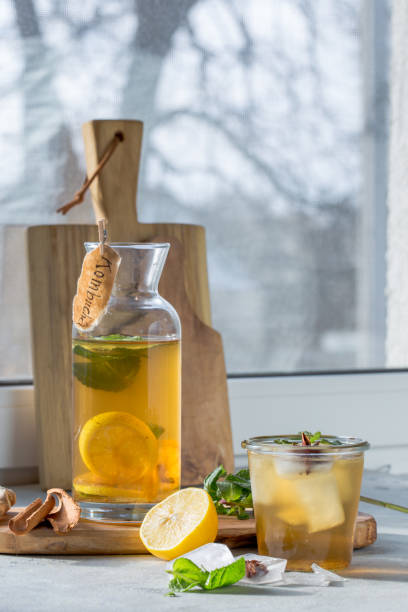 istock Kombucha or cider fermented drink in bottle. Heathy probiotic drink 1210111675