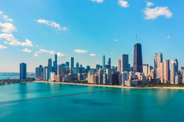 istock Aerial view of Chicago skyline IL 1210111714