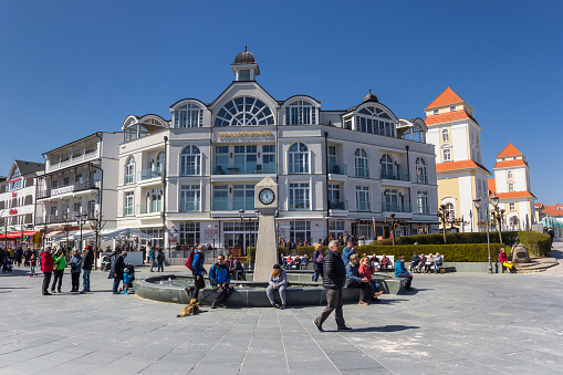 Central square at the promenade of Binz on Rugen island, Germany