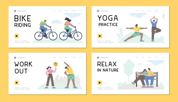 Vector illustration of Outdoor leisure activities