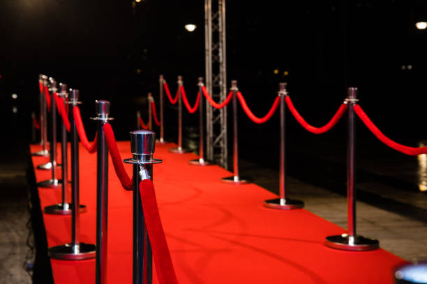 istock Red carpet with barriers 1210115298