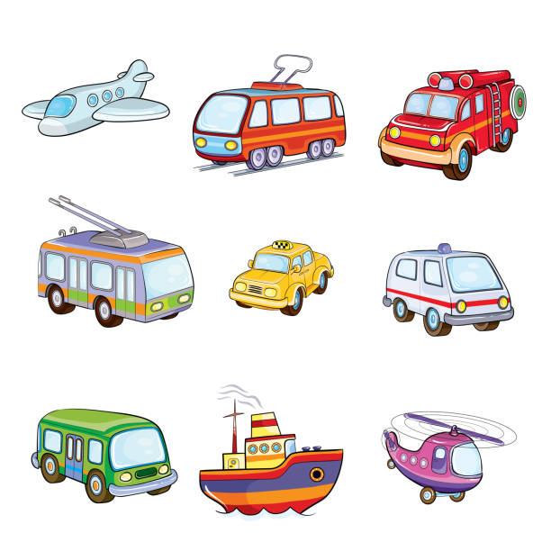 niedlichen transport - bus coach bus travel red stock-grafiken, -clipart, -cartoons und -symbole