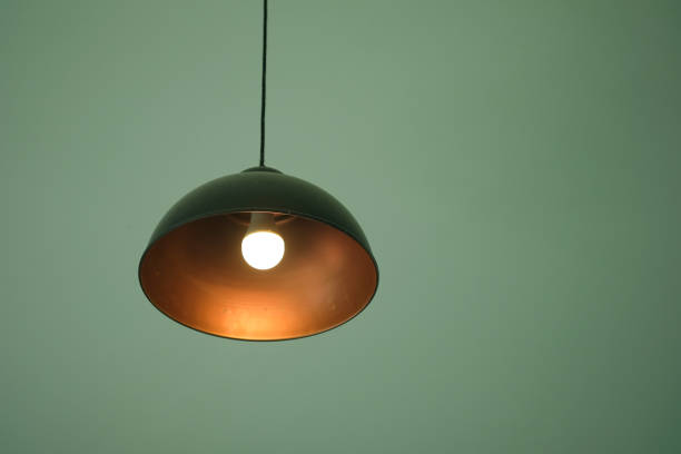 istock Bulb lamps decor in cafe. Interior design 1210117155