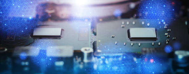 istock Computer Technology: Close up of a computer chip on a circuit board 1210119868