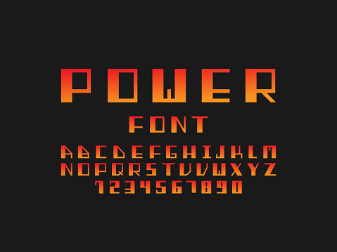 Powerspec Font Power Font Vector Alphabet Stock Illustration - Download Image Now ...