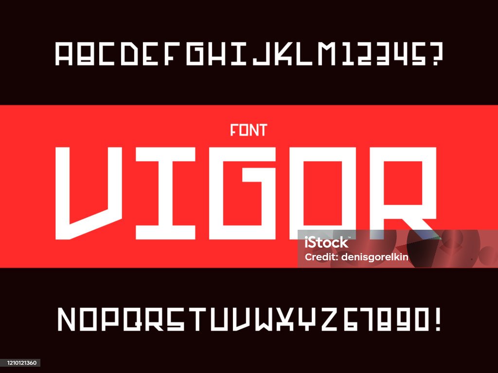 Vigor Font Vigor Font Vector Alphabet Stock Illustration - Download Image Now ...