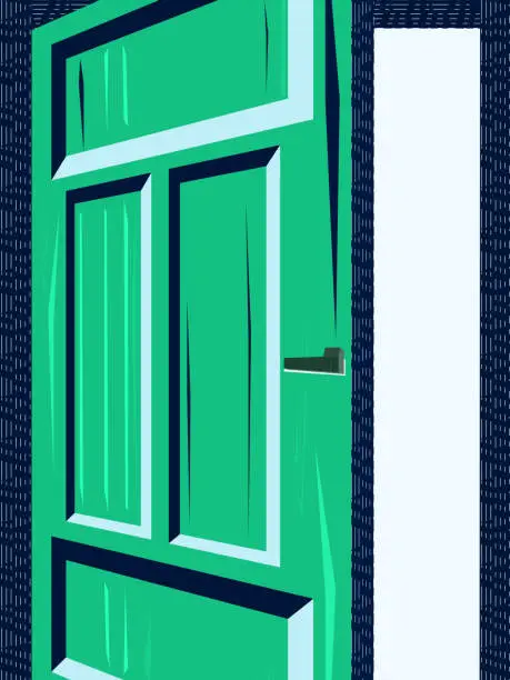 Vector illustration of Ajar door.