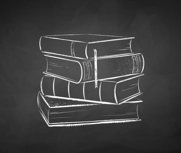 istock Chalked illustration of pile of books 1210132964