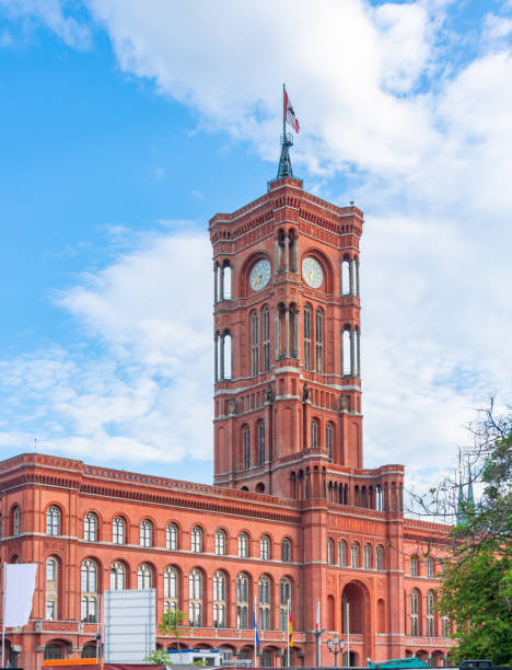 istock Red Town Hall (Rotes Rathaus) on Alexanderplatz square, Berlin, Germany 1210139360