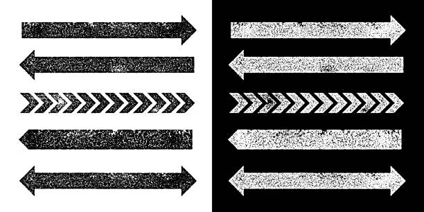 proste strzałki grunge - quick draw stock illustrations