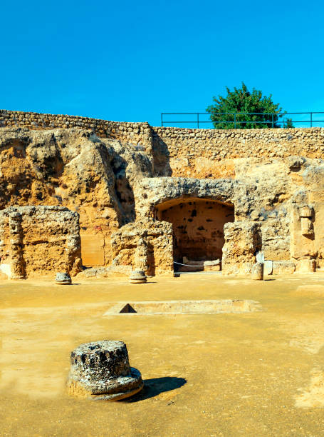 Arqueology ruined Roman ruins of Carmona in a sunny day in the south of Spain carmona stock pictures, royalty-free photos & images