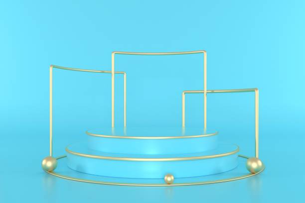 istock 3d render, abstract geometric background, cylinder podium, minimalistic primitive shapes, modern mock up, blank template, empty showcase, shop display 1210141821