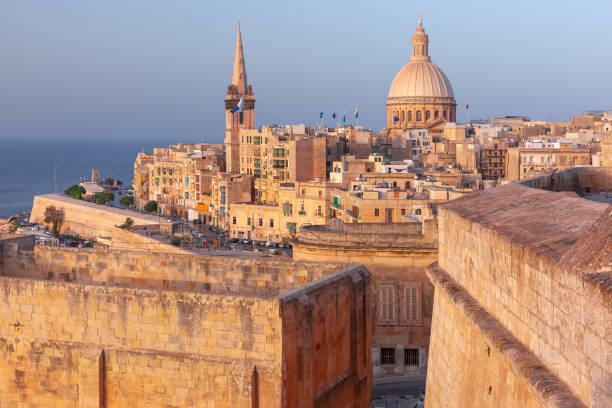istock Domes and roofs at sunset, Valletta , Malta 1210144974