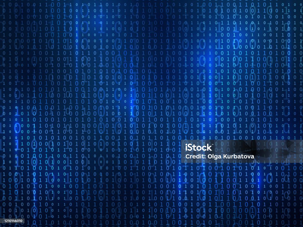Binary Code Computer Matrix Code Falling Digits Random Numbers Hacker ...