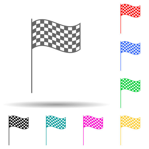 flag of victory multi color style icon. Simple glyph, flat vector of sport icons for ui and ux, website or mobile application flag of victory multi color style icon. Simple glyph, flat vector of sport icons for ui and ux, website or mobile application on white background multi medal stock illustrations