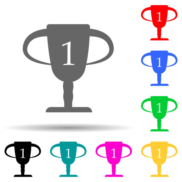 cup for first place multi color style icon. Simple glyph, flat vector of sport icons for ui and ux, website or mobile application cup for first place multi color style icon. Simple glyph, flat vector of sport icons for ui and ux, website or mobile application on white background multi medal stock illustrations