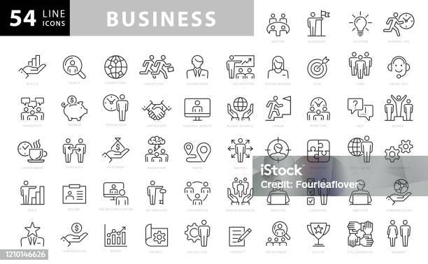 Business Line Icons Bearbeitbarer Strich Pixel Perfekt Für Mobile Und Web Enthält Symbole Wie Handshake Zielziel Vereinbarung Inspiration Startup Stock Vektor Art und mehr Bilder von Icon