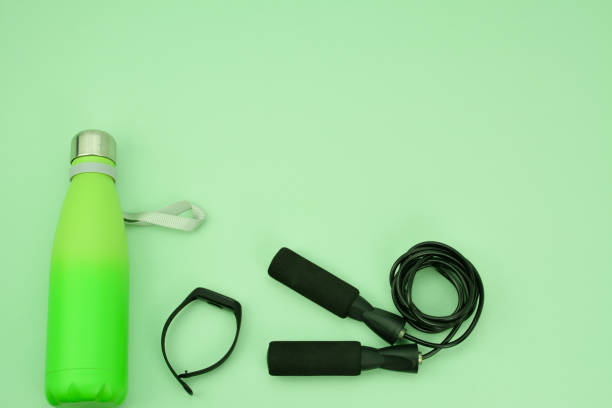 istock walking shoes water bottle skipping rope 1210148256
