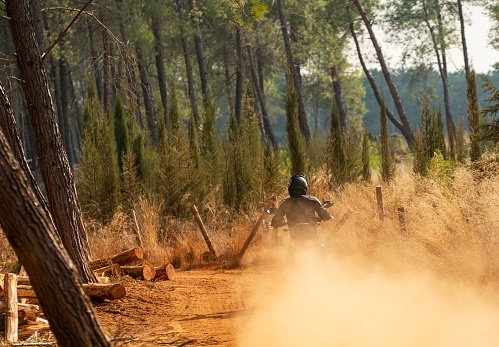 Motorbike on dirt road