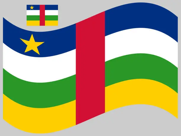 Vector illustration of Wave Central African Republic Flag Vector