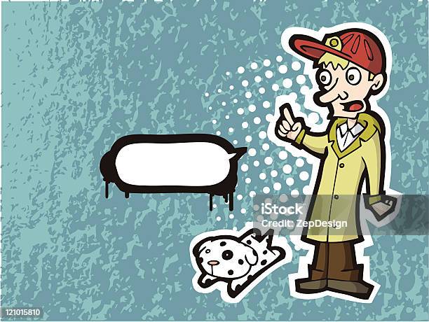 Firefighter With His Dog Stock Illustration - Download Image Now - Adult, Badge, Blond Hair