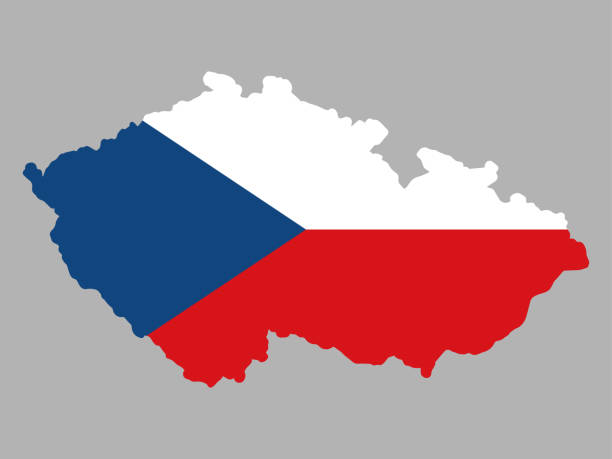 ilustraciones, imágenes clip art, dibujos animados e iconos de stock de república checa bandera mapa ilustración vectorial eps 10. - czech republic czech flag flag national flag