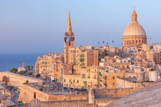 istock Domes and roofs at sunset, Valletta , Malta 1210158864