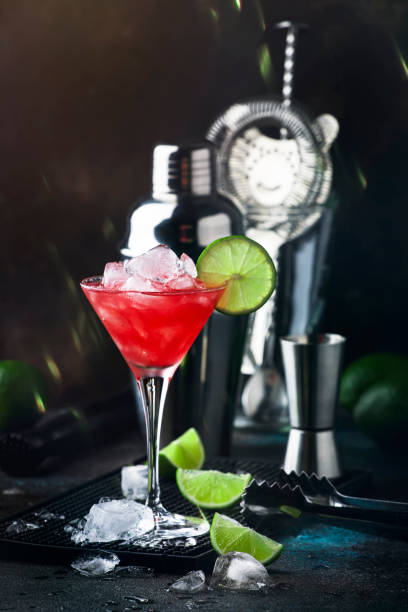 istock Summer cold drink with watermelon, mint and lime on black background. Copy space 1210160188