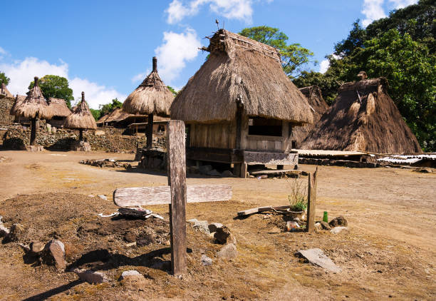 традиционная деревня бена на острове флорес индонезия, - tenggara стоковые фото и изображения