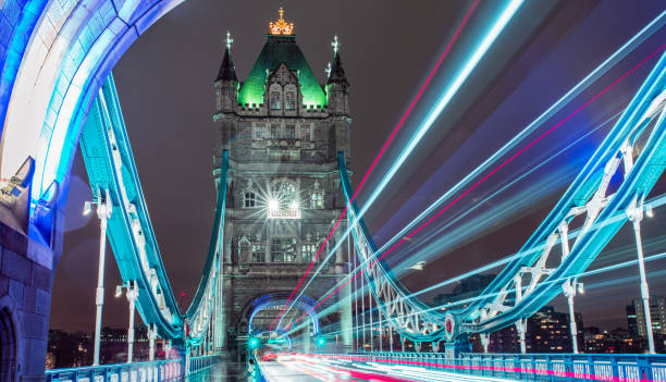 tower bridge - exposição longa - london england financial district england long exposure - fotografias e filmes do acervo