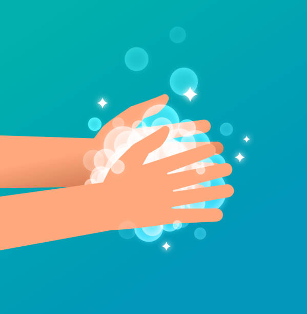 ilustraciones, imágenes clip art, dibujos animados e iconos de stock de lavado de manos con jabón y agua - washing hands human hand washing hygiene