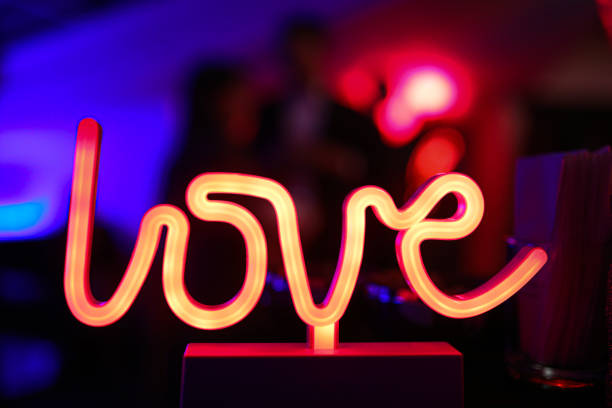 istock Neon and Love Text and Party Concept 1210169361