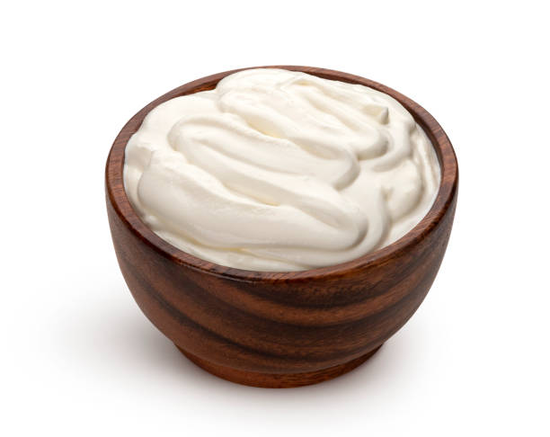 istock Sour cream isolated on white background 1210170925
