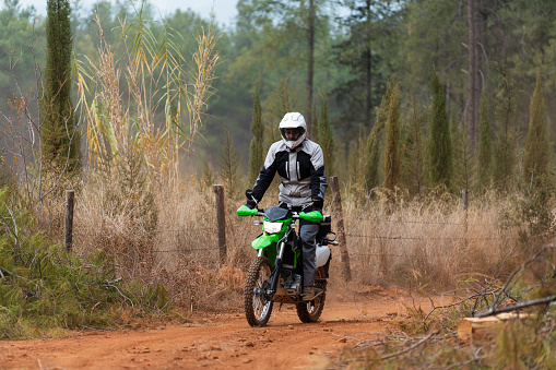 Motorbike on dirt road