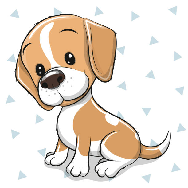 Cartoon Dog beagle on a white background Cute cartoon Dog beagle on a white background blue beagle stock illustrations
