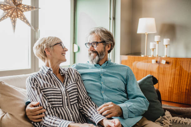 istock Loving senior couple at home 1210175218