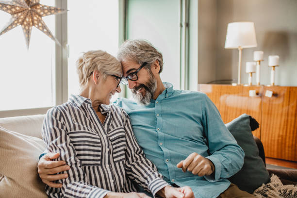 istock Loving senior couple at home 1210175881