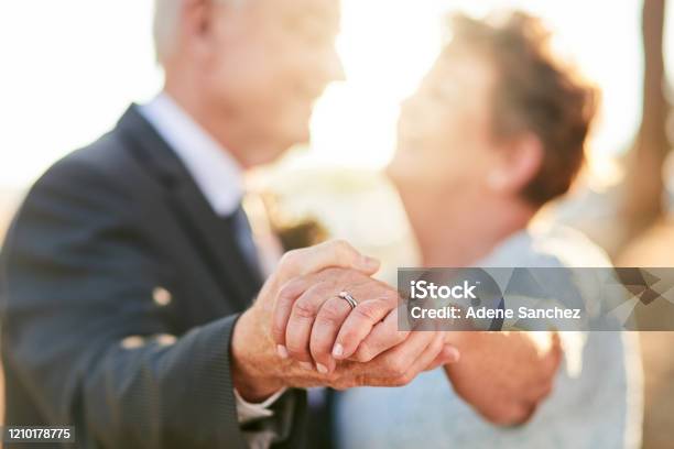 Were Dancing Off To Our Happily Ever After Stock Photo - Download Image Now - Wedding, Senior Adult, Senior Couple