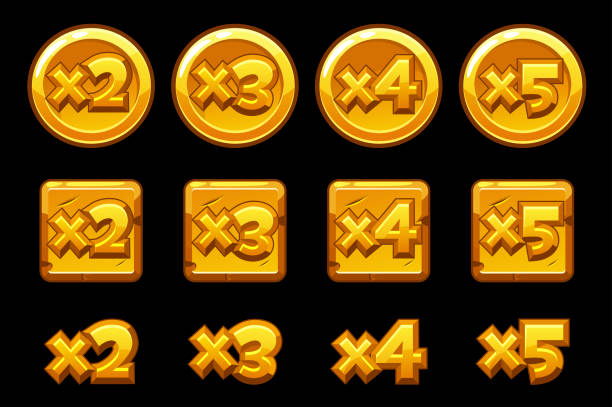 istock Gold bonus numbers on squares of round boards. 1210180257