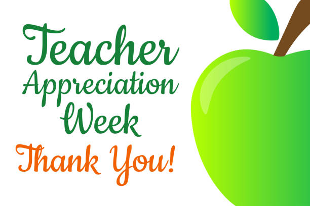 Teacher Appreciation Week. Holiday concept. Template for background, banner, card, poster with text inscription. Vector EPS10 illustration. Teacher Appreciation Week. Holiday concept. Template for background, banner, card, poster with text inscription. Vector EPS10 illustration teacher stock illustrations