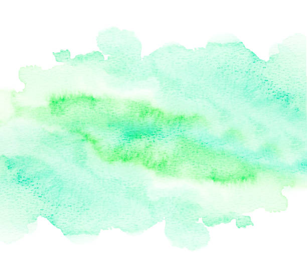 istock Green watercolor on white background. Abstract design element 1210182518