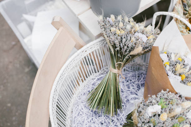 istock Dried lavender bunches in basket. 1210186345